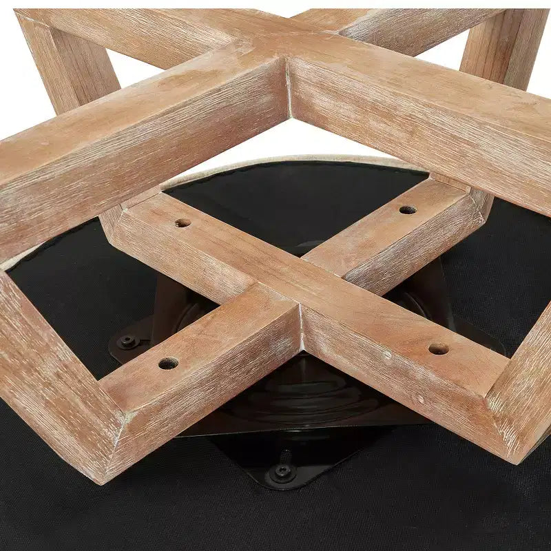 Sedia Glenn Girevole a 360° in Lino con Base a Croce in Legno di Gomma