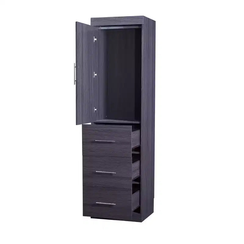 Letto a scomparsa in legno con armadio e cassetti