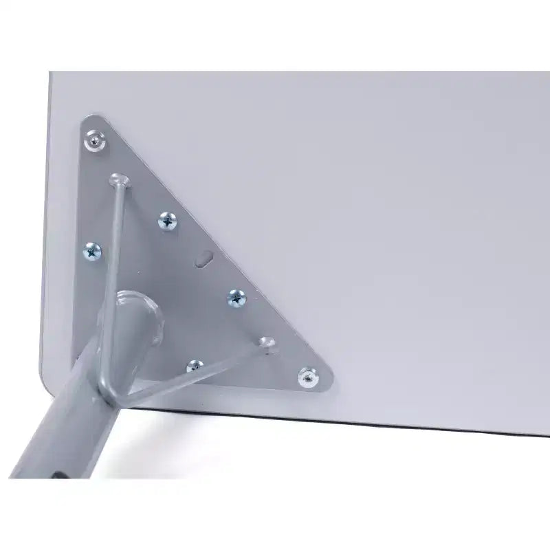 Set Tavolo e Sedie per Attività 24x48 Tavolo con Bordo Grigio Spruzzato e Gambe Regolabili e 4 Sedie da Aula ZUUL Blu da 12
