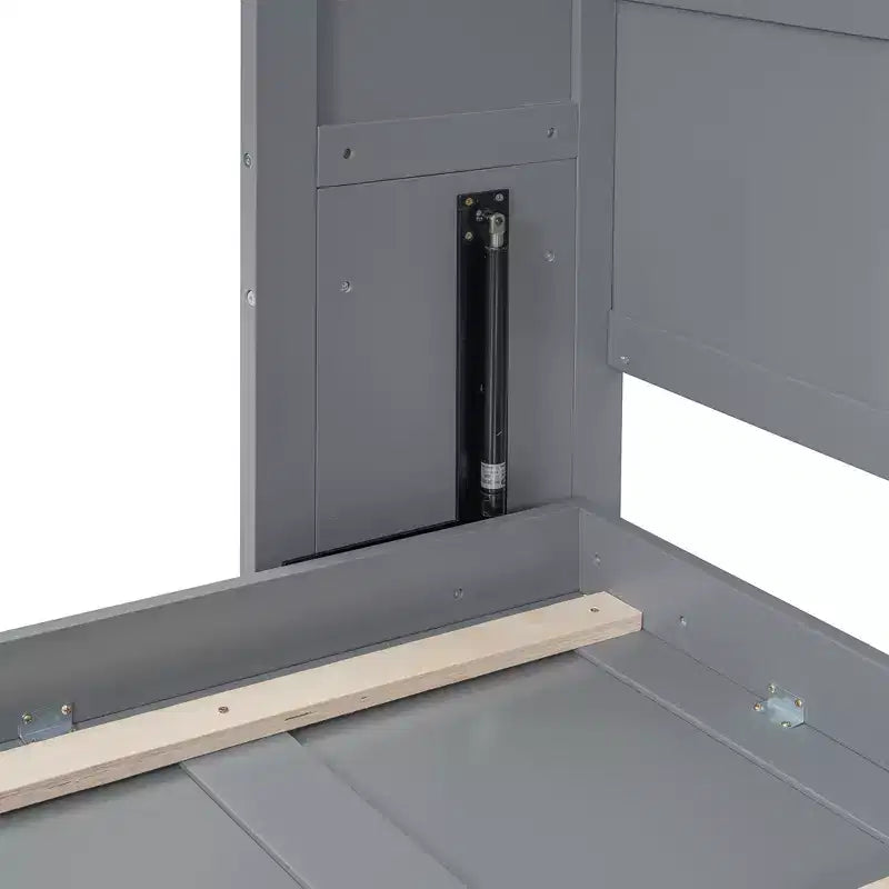 Letto a scomparsa matrimoniale Queen size dal design moderno, ripiegabile in un mobile con ripiani superiori e porte USB