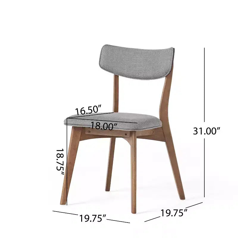 Set da pranzo imbottito in legno di gomma stile Mid-Century Modern, 7 pezzi