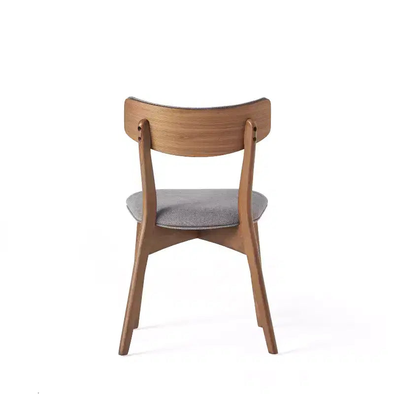 Set da pranzo imbottito in legno di gomma stile Mid-Century Modern, 7 pezzi