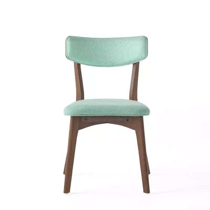 Set da pranzo imbottito in legno di gomma stile Mid-Century Modern, 7 pezzi
