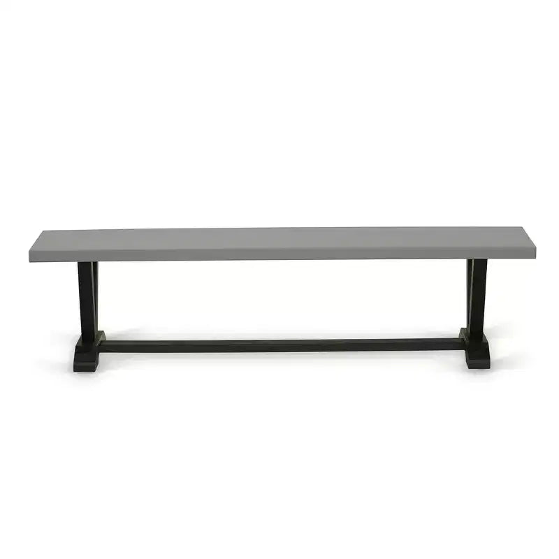 Panca Moderna per Tavolo da Pranzo con Seduta in Legno, 72x15x18 Pollici, Nero Spazzolato