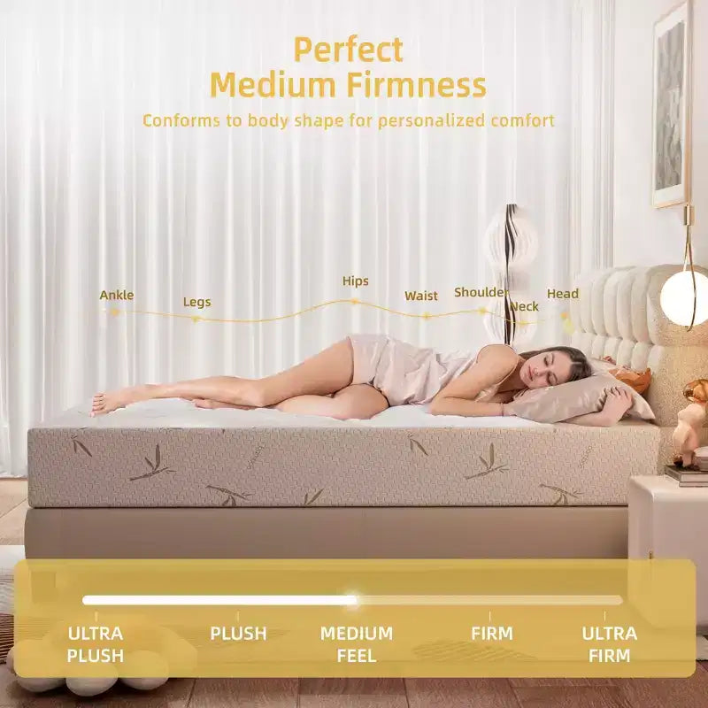 Materasso in Memory Foam da 10 pollici, medio-rigido, rinfrescante