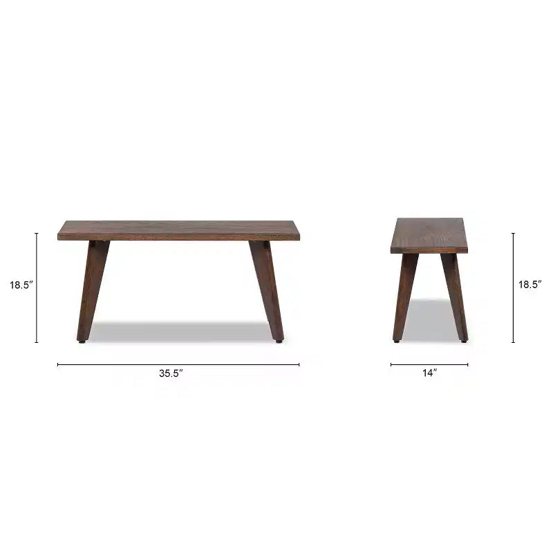 Panca in legno massello di quercia rossa Capri 35.5