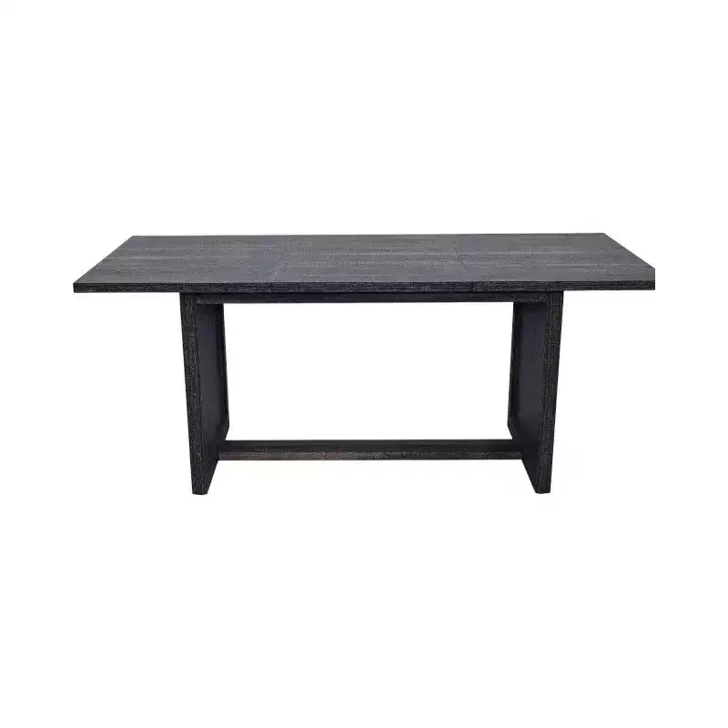 Tavolo da Pranzo Rettangolare con Base a X, Stile Industriale Rustico per Sala da Pranzo, Legno Nero