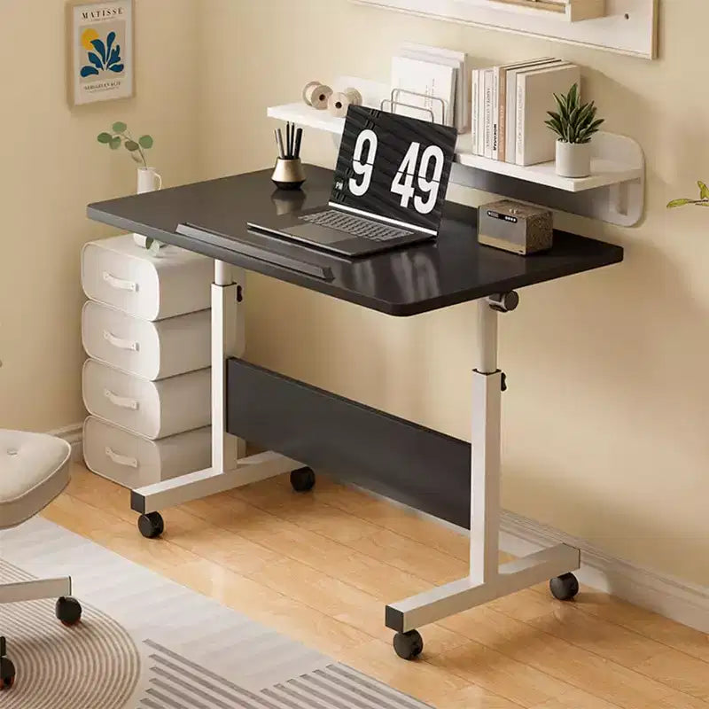 Scrivania Regolabile in Piedi (80x40cm, Altezza 65-87cm) Scrivania per Computer Mobile e Pieghevole con Ruote per Ufficio Domestico, Tavolo Portatile Rotolante