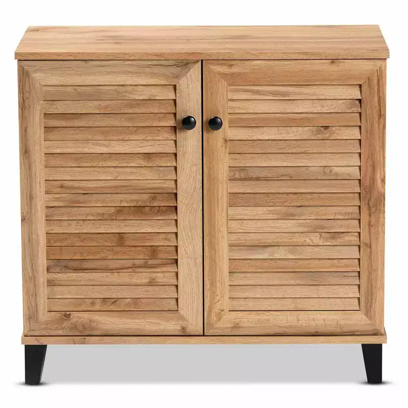 Mobiletto portaoggetti a 2 ante Marrone Rovere Stile Nautico, 4 ripiani fissi, Struttura in legno