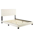 Queen Macie Faux Leather Platform Bed White - Eco Dream