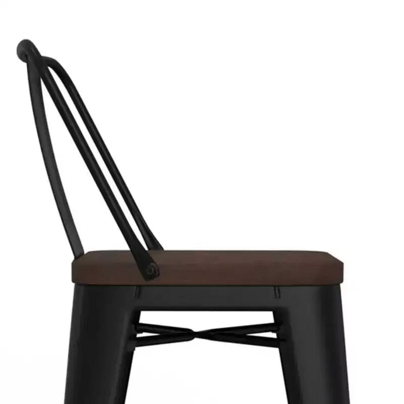 Set di 4 sgabelli da bar alti Josephine in metallo/legno da 61 cm