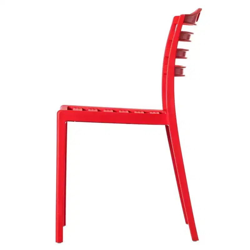 Sedia da pranzo moderna in plastica con schienale a pioli